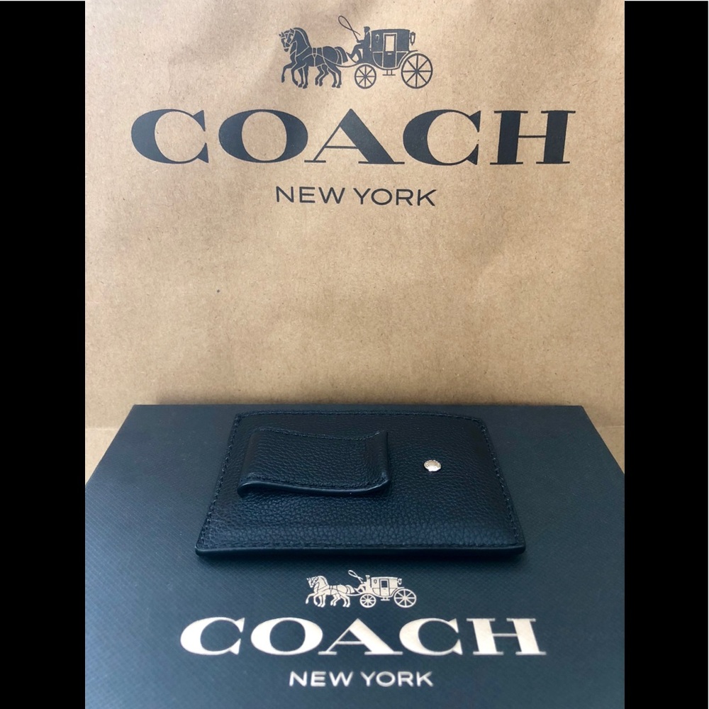 NWT Authentic Coach Money Clip Credit Card Holder - Picture 5 of 6
